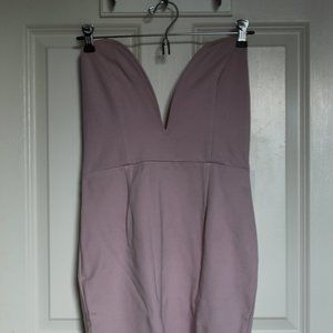 Strapless Mauve Bodycon Mini Dress